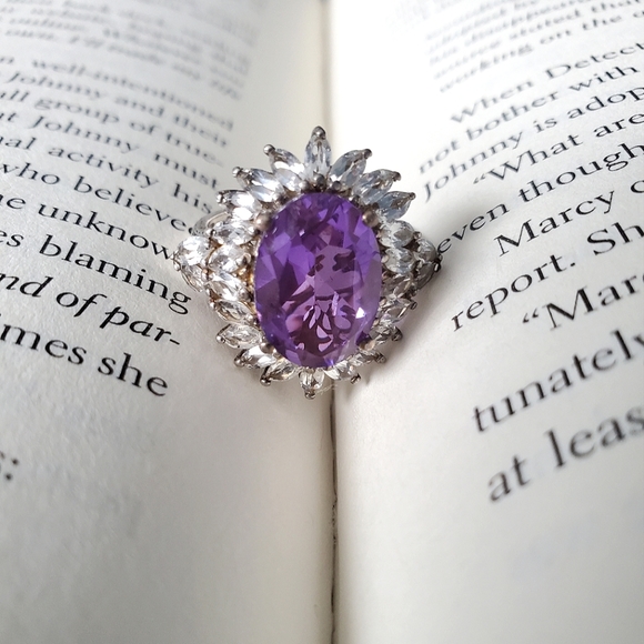 Amelia • Alexite Quartz & White Topaz Statement Ring